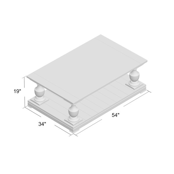 Birch Lane™ Shameka Solid Wood Floor Shelf Coffee Table with Storage